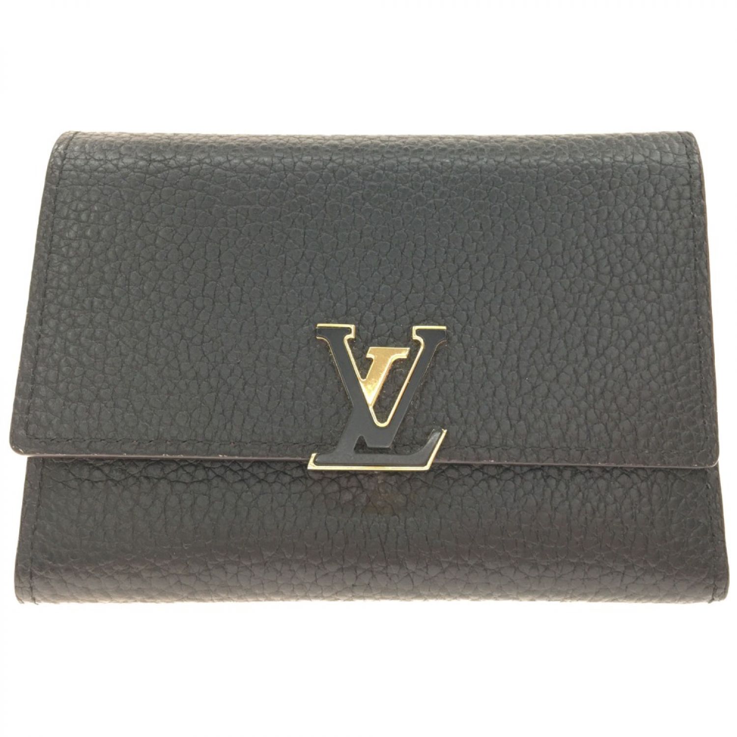 中古】 LOUIS VUITTON ポルトフォイユ カプシーヌ コンパクト 三つ折り ...