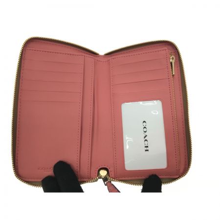 中古】 COACH コーチ 財布 シグネチャー ストライプ ジャガード