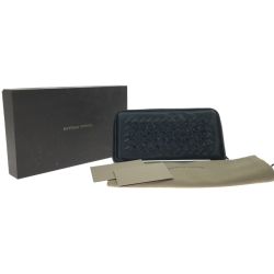 ▼▼ BOTTEGA VENETA ボッテガヴェネタ ラウンドファスナー イントレチャート ソフトクロコダイル ブラック Bランク