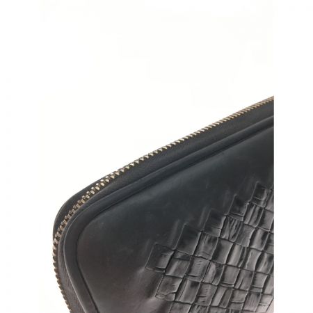  BOTTEGA VENETA ボッテガヴェネタ ラウンドファスナー イントレチャート ソフトクロコダイル ブラック