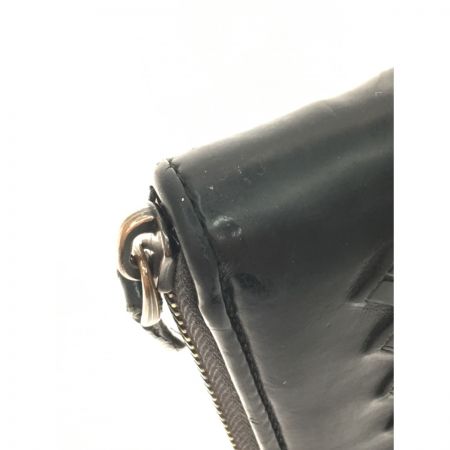  BOTTEGA VENETA ボッテガヴェネタ ラウンドファスナー イントレチャート ソフトクロコダイル ブラック