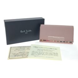 ▼▼ Paul Smith ポールスミス 4連キーケース クロスオーバーストライプトリム ピンク Aランク