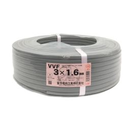 ▼▼  富士電線工業 VVFケーブル 3ｘ1.6ｍｍ ビニル絶縁ビニルシースケーブル平形 条長100ｍ Aランク