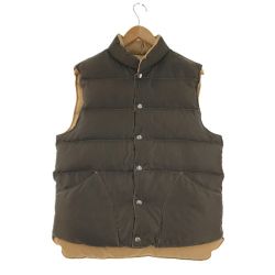 ▼▼ CUSHMAN リバーシブルダウンベスト ブラウン×ベージュ Bランク