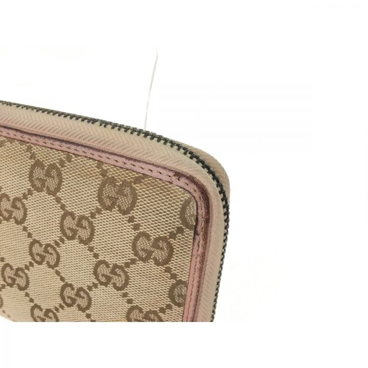 GUCCI グッチ レディース ラウンドファスナー長財布 グッチシマ 245914 ベージュ×ピンク｜中古｜なんでもリサイクルビッグバン