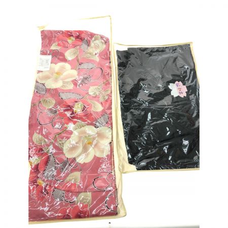   Hakama Collection 二尺袖 小振袖 袴セット ピンク地/椿×黒無地袴 化繊 卒業式