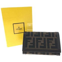 ▼▼ FENDI フェンディ レディース 二つ折り財布 ズッカ柄 2266.31052.099 Bランク
