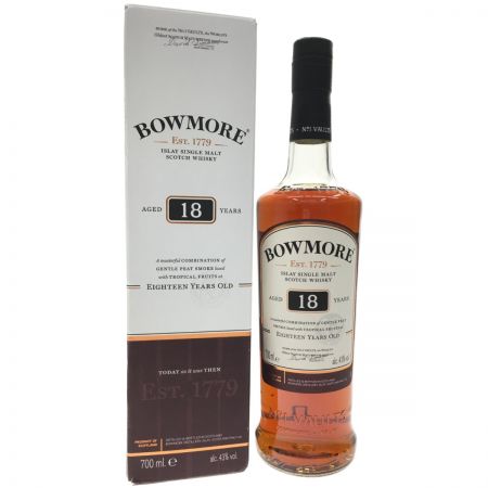  BOWMORE ボウモア スコッチウイスキー 18年 700ml 液漏れ有 未開栓