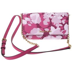▼▼ MICHAEL KORS マイケルコース レディース チェーンウォレット 花柄  ショッキングピンク Aランク
