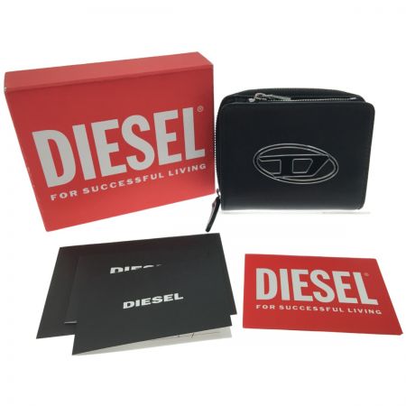  DIESEL ディーゼル メンズ 二つ折り財布 ラウンドファスナー Dロゴ X08710PR818 ブラック