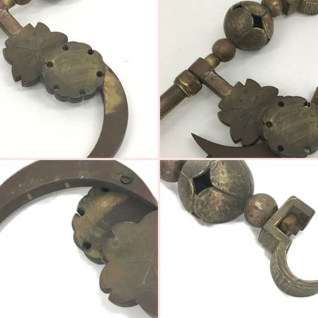   真鍮自在鉤・古民具 月に紅葉 開閉式 囲炉端  高さ90cm