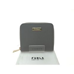 ▼▼ FURLA フルラ レディース 二つ折り財布 ラウンドファスナー ジップアラウンド PU32RZY グレー Aランク