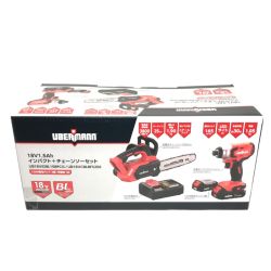 ▼▼ UBERMANN ウーバマン充電式インパクトドライバー+チェーンソーコンボキット UB18VIDBL15BPCG UB18VIDBL15BPCG/UB18VCBLBFS250 Aランク