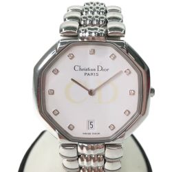 ▼▼ Christian Dior クリスチャンディオール メンズ クオーツ 腕時計 デイト オクタゴン  D45-106-1 Bランク