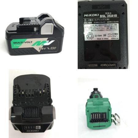  HiKOKI ハイコーキ １８V インパクトドライバ ケース付属 ＷＨ18ＤＣ グリーン