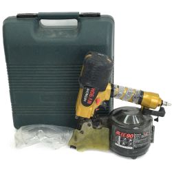 ▼▼ HITACHI 日立 高圧90mmロールエア釘打ち機 持ち手滑り止め貼り付け跡あり ケース付属  NV90H ゴールド Bランク