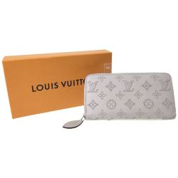 ▼▼ LOUIS VUITTON ルイヴィトン ラウンドファスナー 長財布 モノグラム マヒナ M68670 ライトグレー Aランク