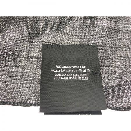  GUCCI グッチ ユニセックス シルク混 ウール 大判マフラー ストール  ブラック