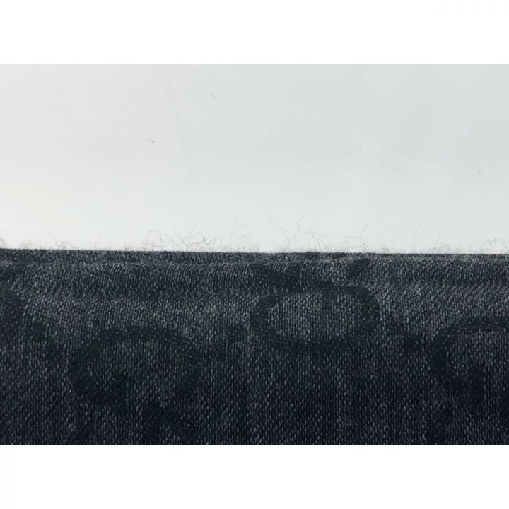 GUCCI ロゴ入りブラックマフラー ウール混合 GUCCI グッチ ユニセックス シルク混 ウール 大判マフラー ストール