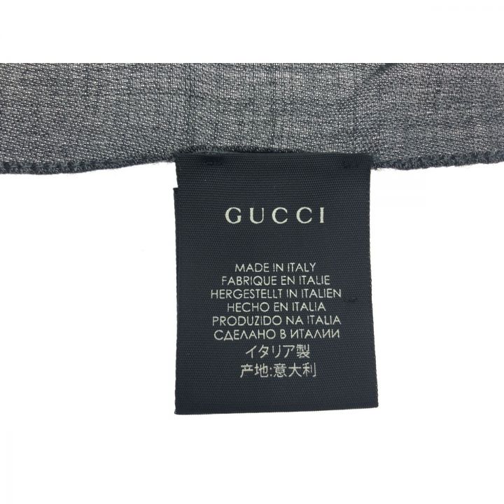 GUCCI ウール混紡マフラー ブラック GUCCI グッチ ユニセックス シルク混 ウール 大判マフラー ストール