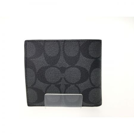  COACH コーチ メンズ 二つ折り財布 アウトレット シグネチャー Ｆ75006 グレー