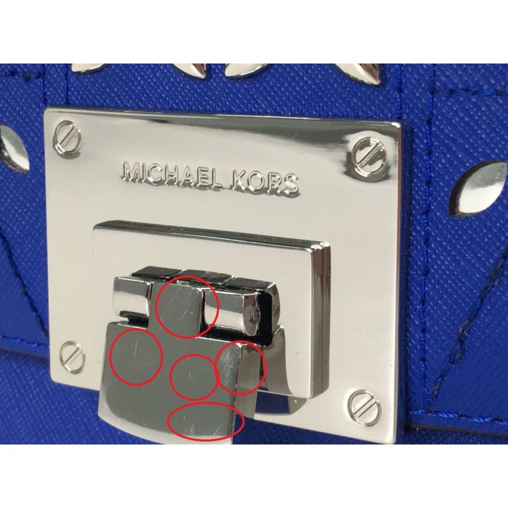 MICHAEL KORS マイケルコース レディース ショルダーバッグ 斜め掛け チェーン スタッズ ポーチ 35S8ST4C5T  ブルー｜中古｜なんでもリサイクルビッグバン