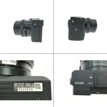  SONY ソニー デジタル一眼カメラ α6400・ダブルズームレンズキット 2420万画素 ブラック 6400Y