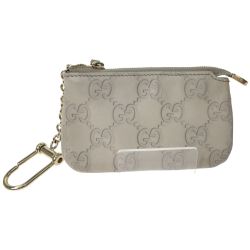 ▼▼ GUCCI グッチ コインケース GG シマ レザー キーリング付 233183 ホワイト Bランク