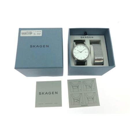  SKAGEN スカーゲン メンズ腕時計 クオーツ デイト 替えベルト付 FJ-SKW1098