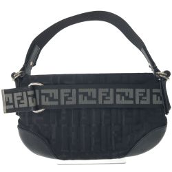 ▼▼ FENDI フェンディ ズッカ キャンバス ミニショルダー バケットバッグ  ブラック Bランク