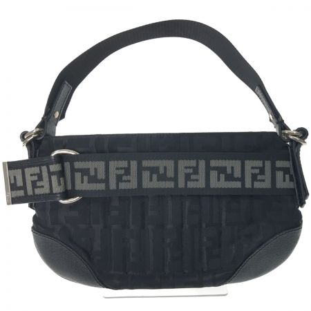  FENDI フェンディ ズッカ キャンバス ミニショルダー バケットバッグ  ブラック