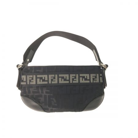  FENDI フェンディ ズッカ キャンバス ミニショルダー バケットバッグ  ブラック