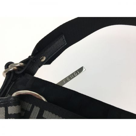  FENDI フェンディ ズッカ キャンバス ミニショルダー バケットバッグ  ブラック