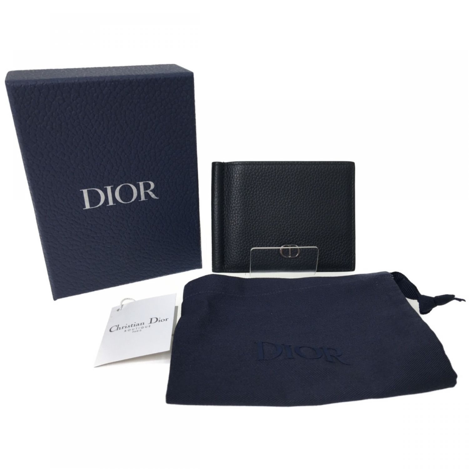 ▼▼Christian Dior クリスチャンディオール ディオールオム メンズ マネークリップ カードケース ブラック