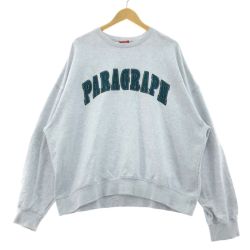 ▼▼ PARAGRAPH パラグラフ インダストリアル刺繍スウェット ライトグレー SIZE FREE Bランク