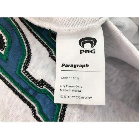  PARAGRAPH パラグラフ インダストリアル刺繍スウェット ライトグレー SIZE FREE