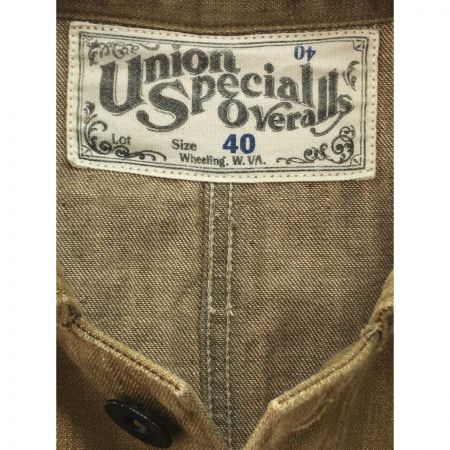  UNION SPECIAL OVERALLS メンズジャケット ケアタグ無し Lサイズ40  4517991 ブラウン