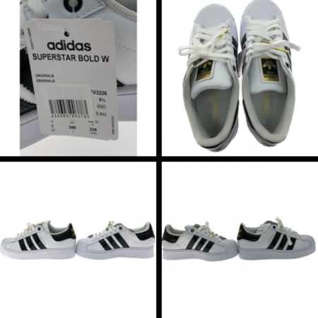  adidas アディダス レディーススニーカー 24cm SUPERSTAR BOLD W ART FV3336 ホワイト