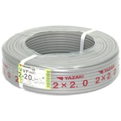 ▼▼ YAZAKI VVFケーブル 2×2.0mm 100ｍ ライトグレー Sランク