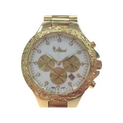 ▼▼ MAXI メンズ腕時計 クオーツ クロノグラフ ハワイアンジュエリー ゴールド Bランク