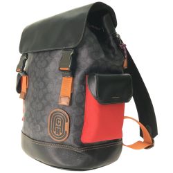 ▼▼ COACH コーチ バックパック リュックサック シグネチャー 69291 グレー×ブラック Aランク