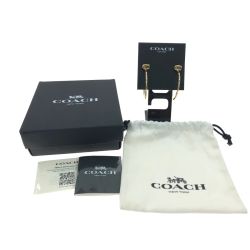 ▼▼ COACH コーチ レディース アクセサリー シグネチャー フープピアス キャッチ1個欠品 ゴールド Aランク