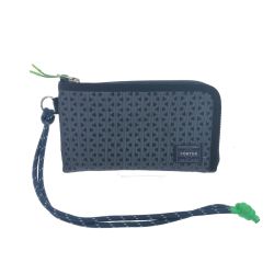 ▼▼ PORTER ポーター ヘキサリア ロングウォレット L字ファスナー 吉田カバン ネックウォレット ネイビー Bランク
