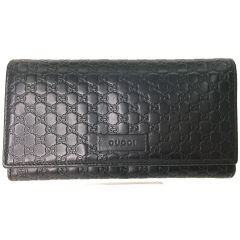  GUCCI グッチ メンズ長財布 マイクログッチシマGG  449396 ブラック Bランク