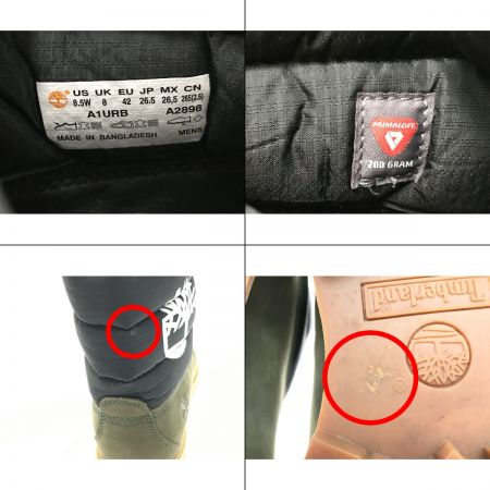  Timberland ティンバーランド プレミアム パファーブーツ A1URB Ａ2898 カーキ×ブラック