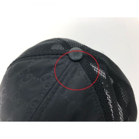  GUCCI グッチ GG ナイロン メッシュ キャップ 6パネル レザーパッチ ロゴ Lサイズ ブラック