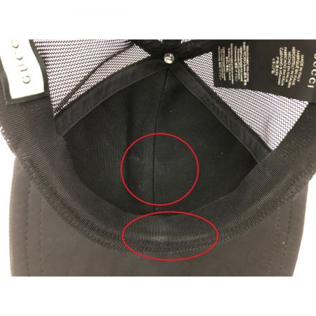  GUCCI グッチ GG ナイロン メッシュ キャップ 6パネル レザーパッチ ロゴ Lサイズ ブラック