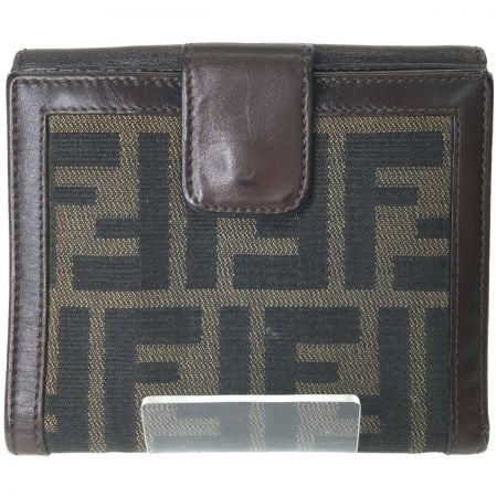 【FENDI】フェンディ　ズッカ柄　二つ折り財布　ランクB　レディースファッション小物