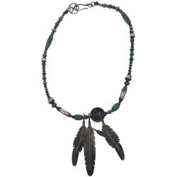 ▼▼ Harvey Mace フェザーネックレス 現状渡し フェザーSTERLING 12KGF H.MECE Bランク