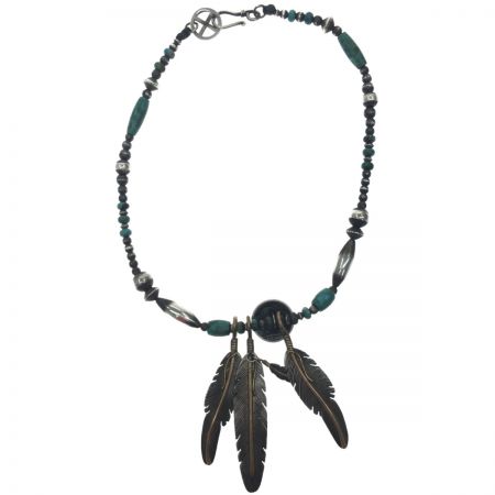  Harvey Mace フェザーネックレス 現状渡し フェザーSTERLING 12KGF H.MECE